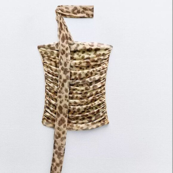 Zara Brown Leopard Print Tank Top size‎ small - Picture 1 of 3